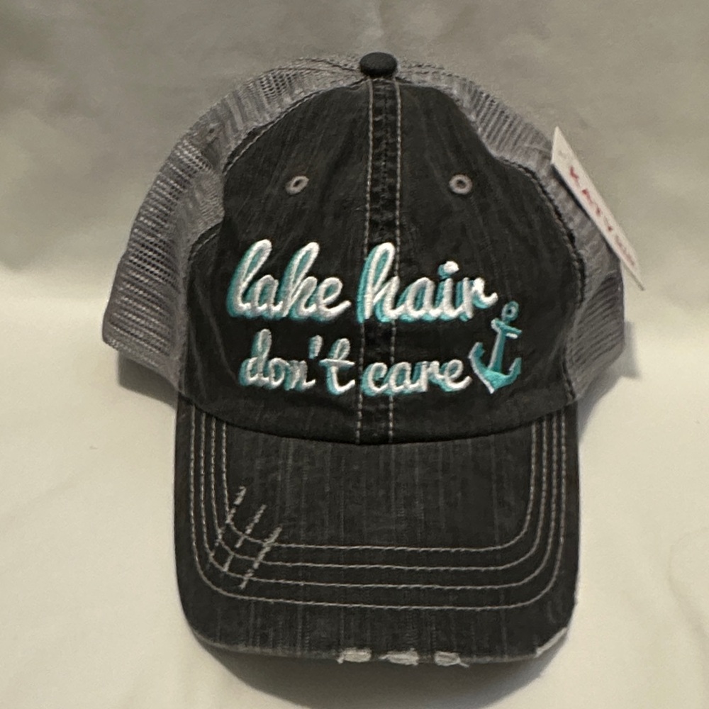 Lake Hair Don't Care' Mesh Distress Trucker Hat by Katydid